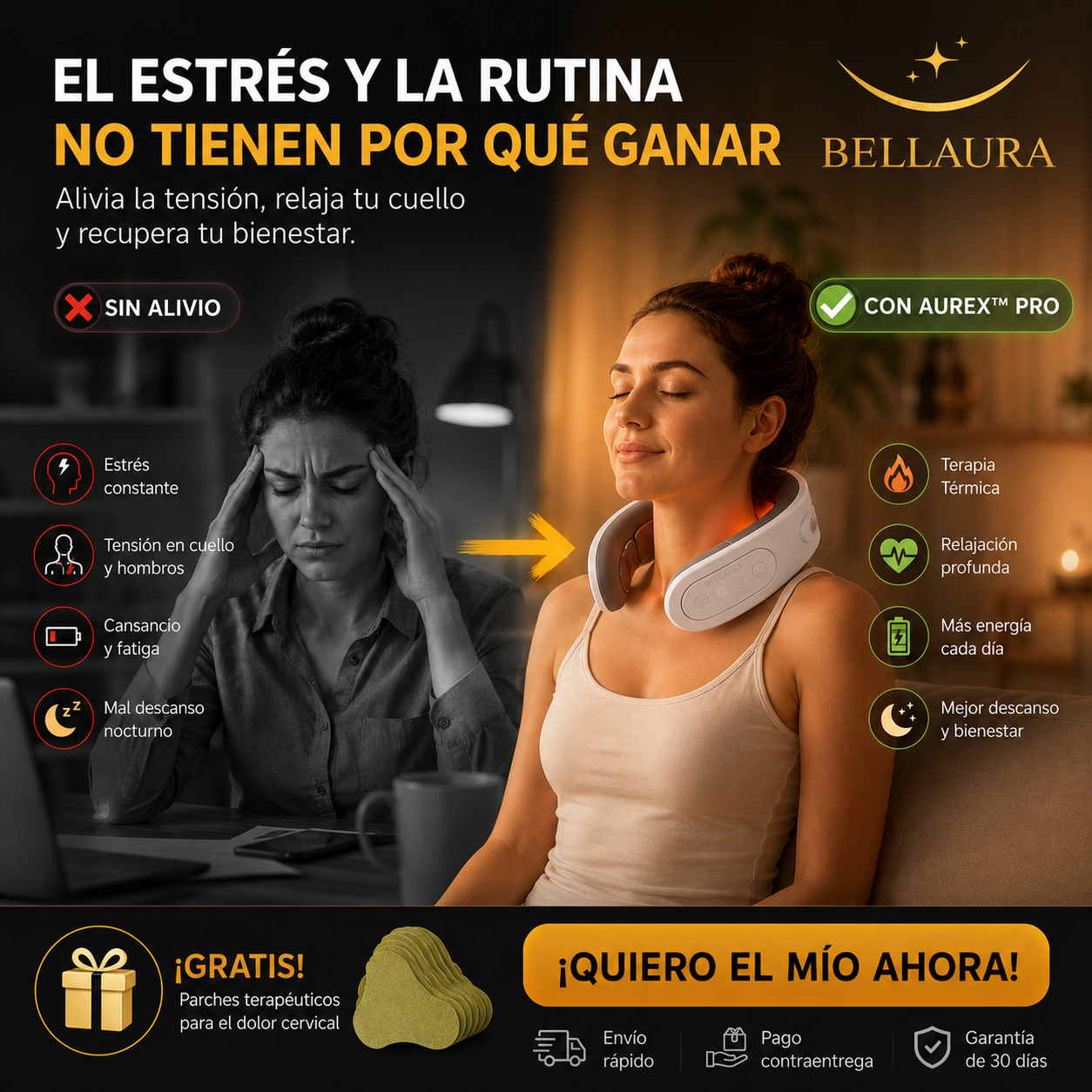 ✨AUREX™ PRO ✨Alivia la Tensión Cervical y los Dolores de Cuello en Minutos ✨