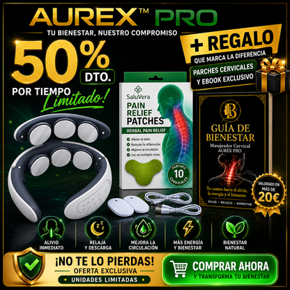 ✨AUREX™ PRO ✨Alivia la Tensión Cervical y los Dolores de Cuello en Minutos ✨